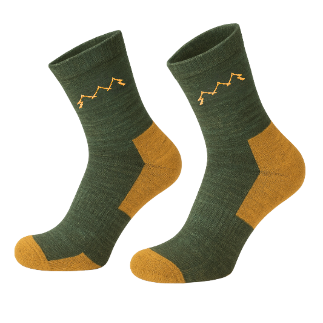 Rakka alpacawool socks forestgreen yellow product picture