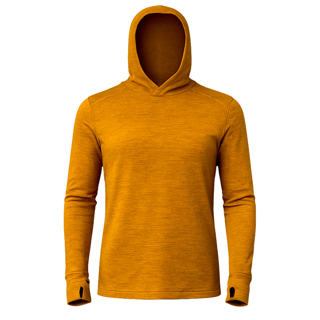 Vaeltaja100-Alpaca wool-hoodie-yellow-product picture