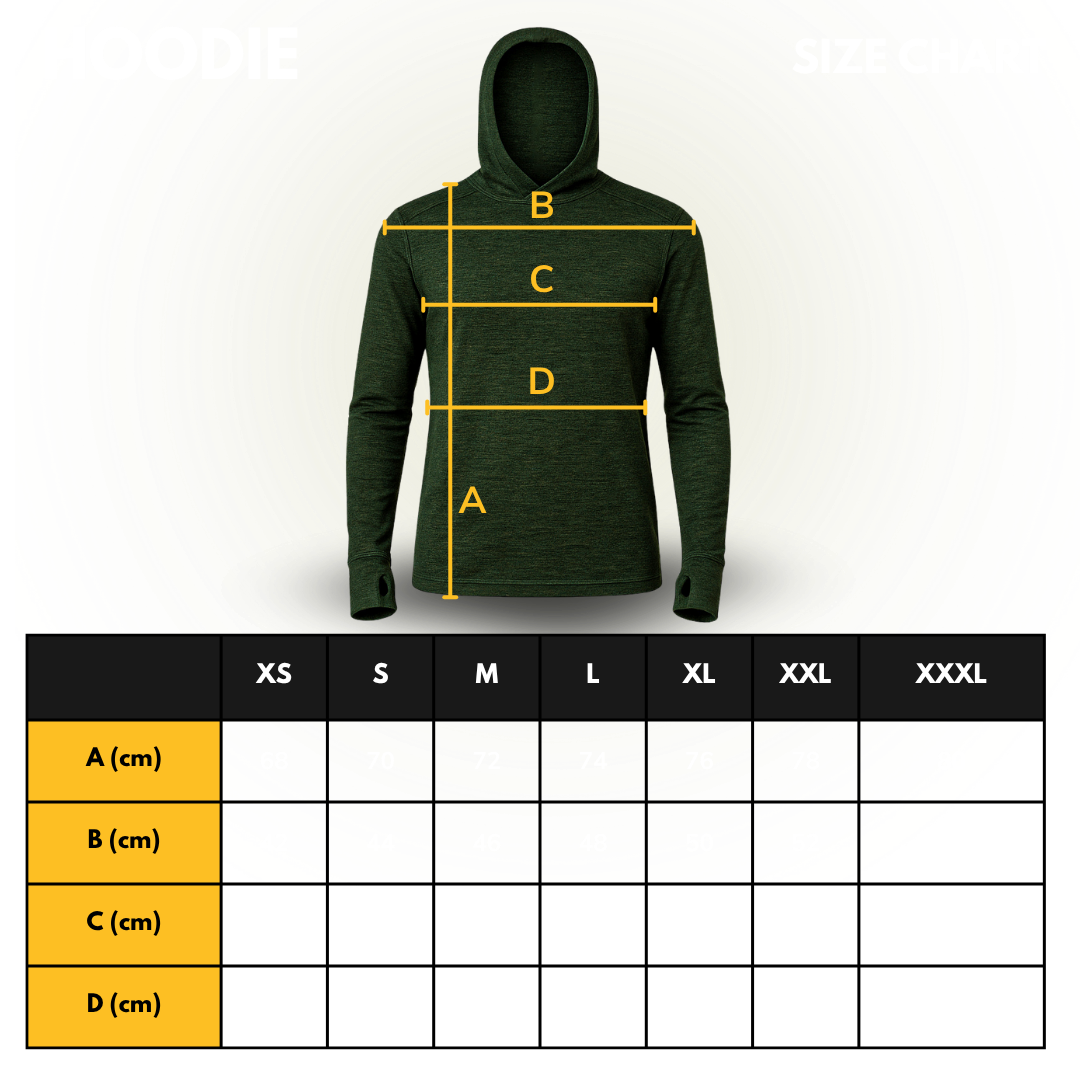 Vaeltaja100_alpacawool_forestgreen_size_table