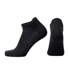 Pair of black ankle socks with no background