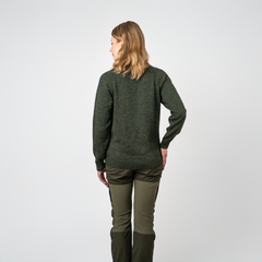 Hurma alpacawool sweater worn by a woman, photographed from behind