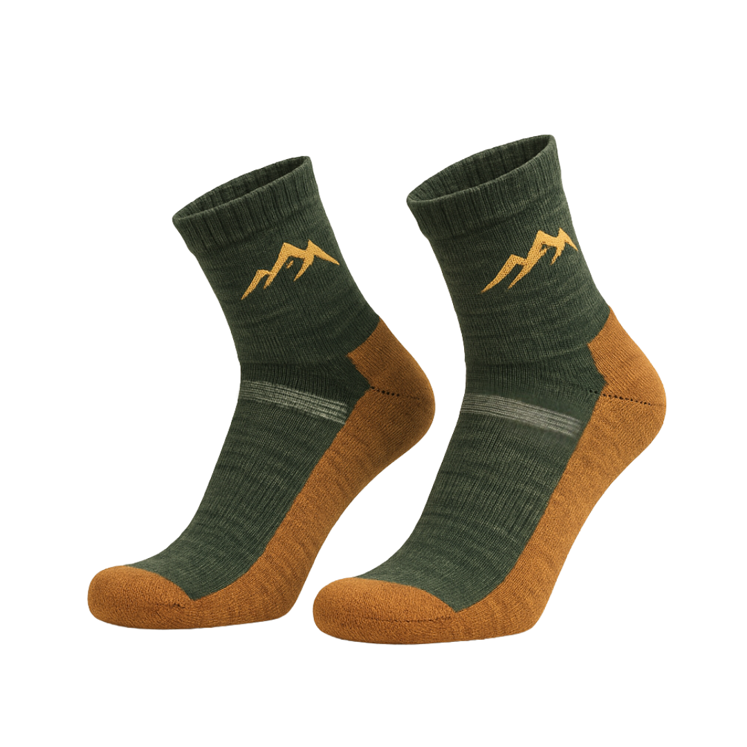 Polku alpacawool socks forestgreen yellow product picture