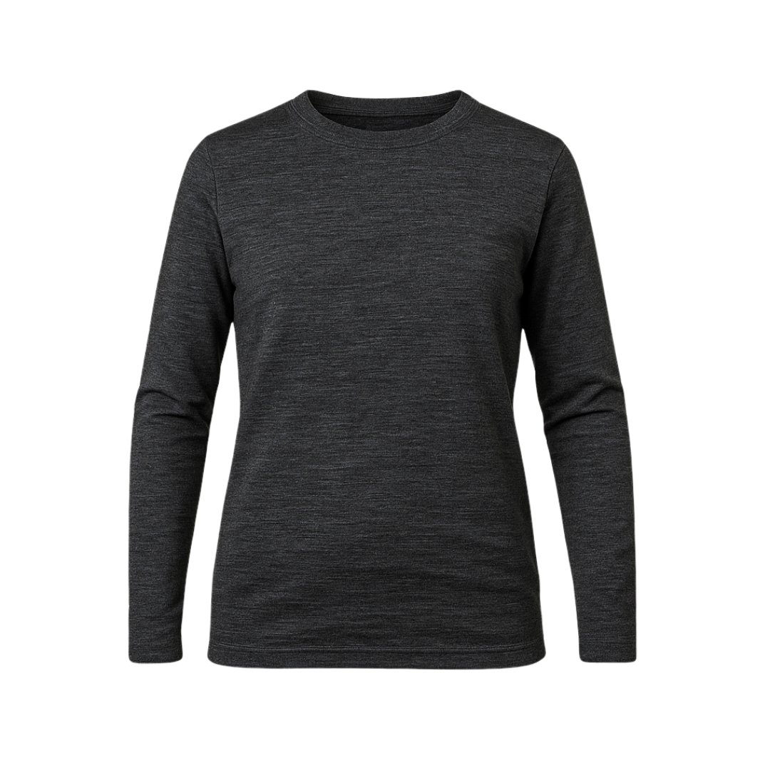 Vaeltaja100_Alpaca wool Longsleeve_Graphite product picture