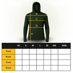 Vaeltaja100_alpacawool_forestgreen_size_table
