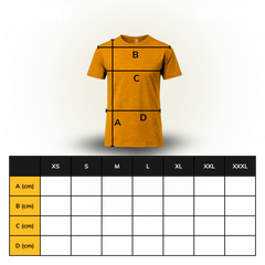 Vaeltaja100 alpacawool t shirt yellow size table