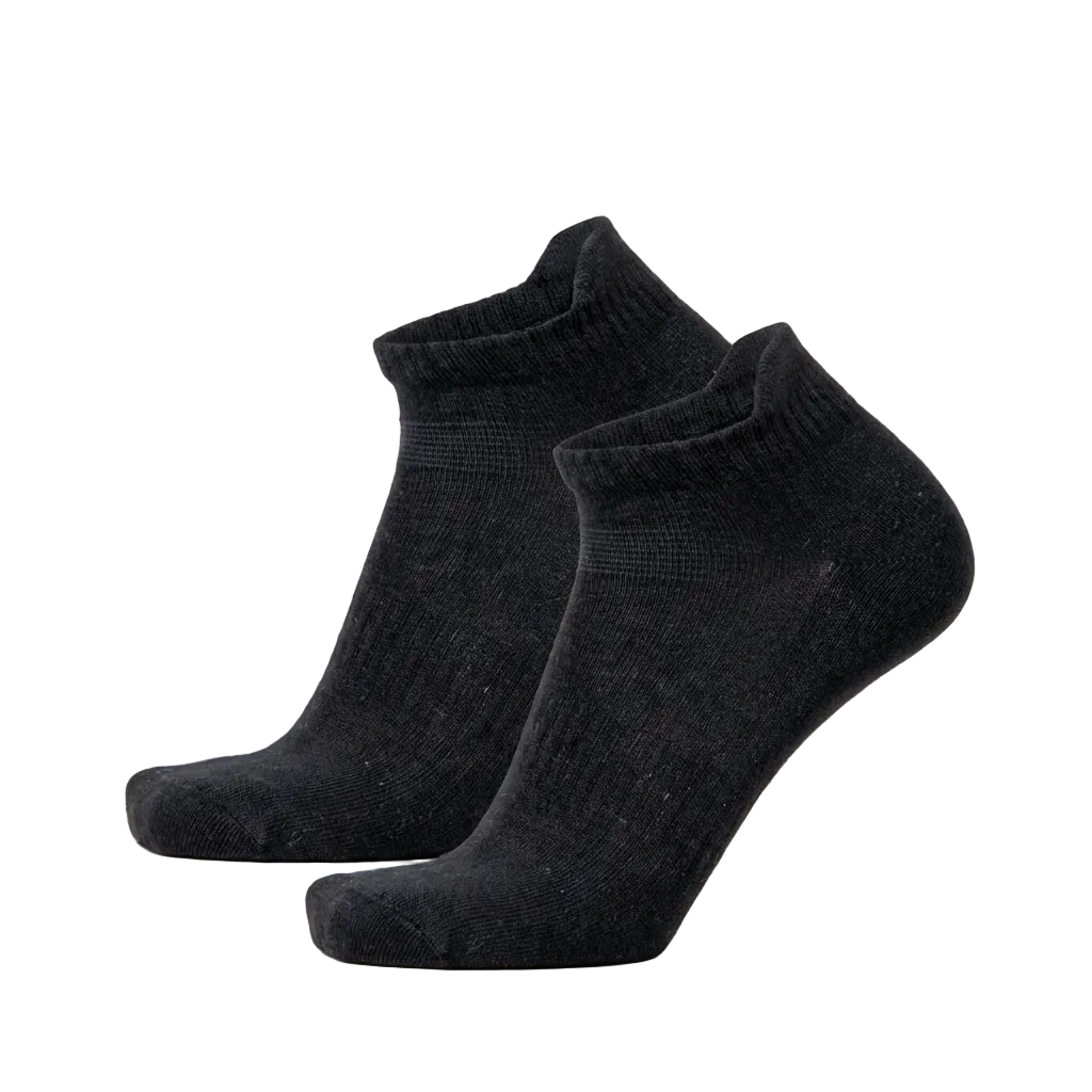 Two black ankle socks on no backround